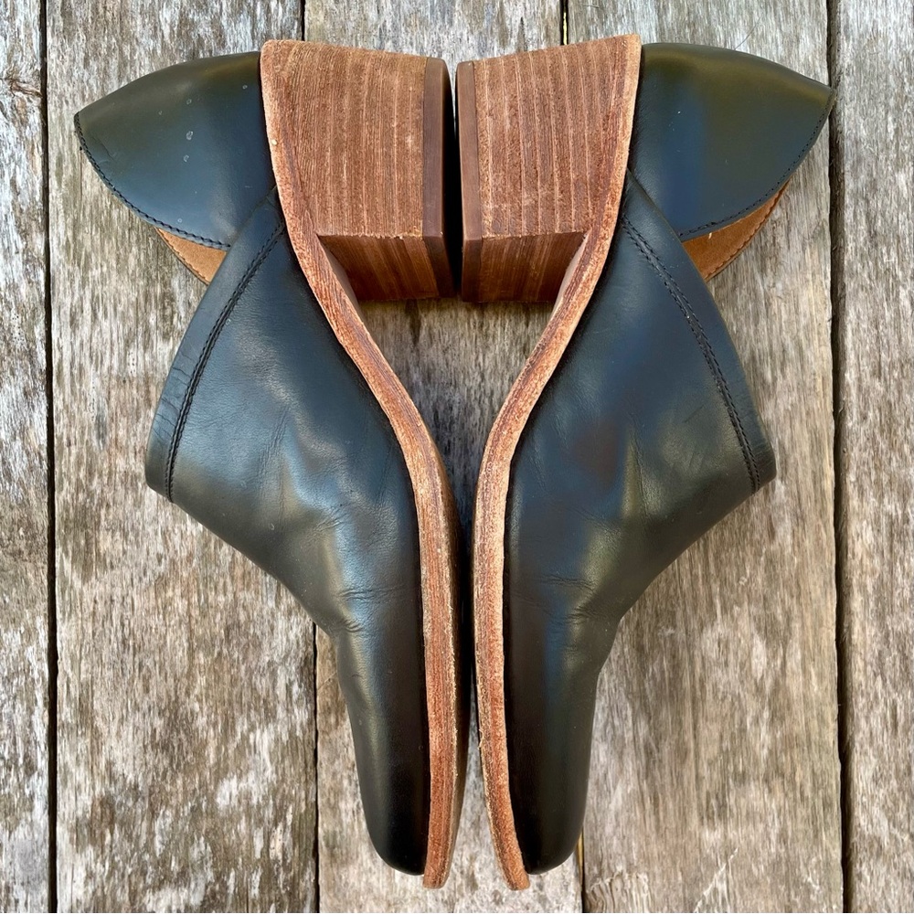 Madewell the Brady leather slip on pointed toe heeled boots